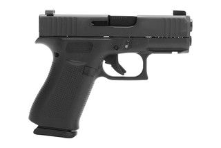 Glock 43X with Slim Mounting rail and night sights, black.
